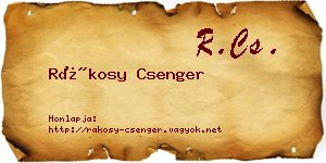Rákosy Csenger névjegykártya